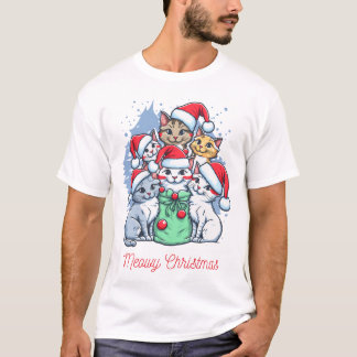 Weihnachten Weihnachten Katze T - Shirt, Niedlich T-Shirt