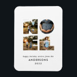 Weihnachten Weihnachten kühl, modern 4 Foto einfac Magnet<br><div class="desc">Farbenfrohe fröhliche Weihnachten Weihnachtstypografie 4 Foto Feriengestaltung. Rot,  Grün,  Marineblau,  Schwarz und Rosa sind verfügbar.</div>