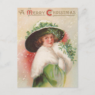 Weihnachten Weihnachten Lady Holiday Postkarte