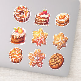 Weihnachten Weihnachten Lebkuchen Set von 9 Aufkleber
