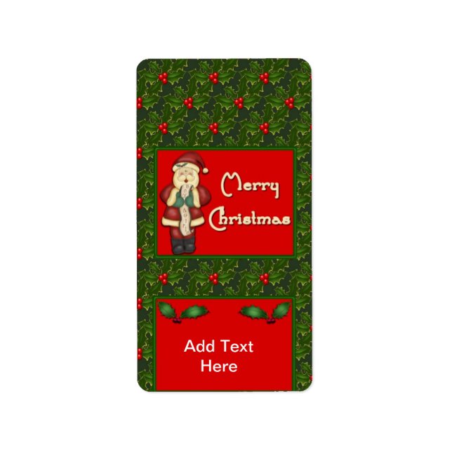 Weihnachten Weihnachten Miniatur Candy Bar Wrapper Adressaufkleber (Vorne)