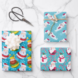 Weihnachten Weihnachten mit Aqua Hintergrund Geschenkpapier Set