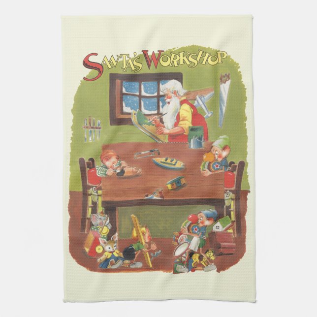 Weihnachten Weihnachten mit Elfen im Workshop Geschirrtuch (Vertikal)