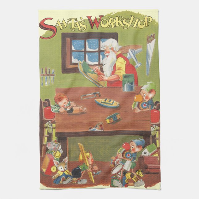 Weihnachten Weihnachten mit Elfen im Workshop Geschirrtuch (Vertikal)