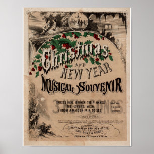 Weihnachten Weihnachten Musikalisches Plakatdekor Poster