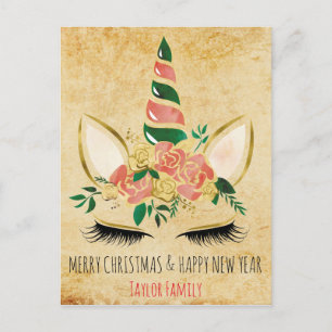 Weihnachten Weihnachten Neujahr Winter Einhorn Postkarte