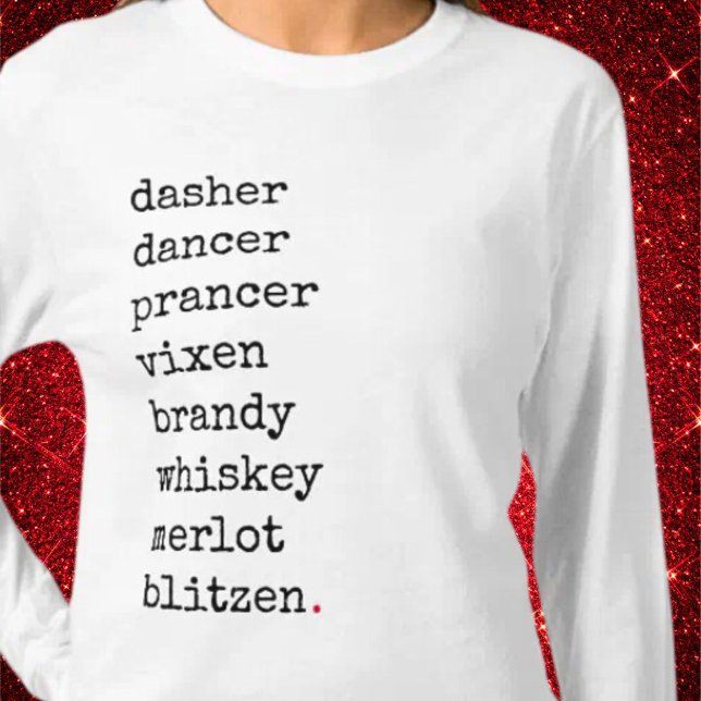 Weihnachten Weihnachten - Reindeer-Namen T-Shirt (Funny Christmas Santa Alcohol Reindeer Names T-Shirt)
