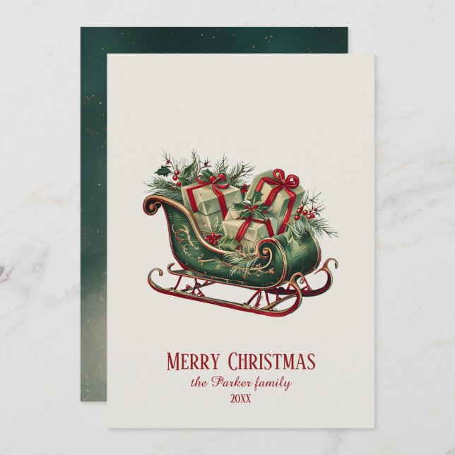 Weihnachten Weihnachten Schlitten mit Geschenken u (Vorne/Hinten)