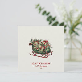 Weihnachten Weihnachten Schlitten mit Geschenken u Dankeskarte