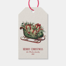 Weihnachten Weihnachten Schlitten mit Geschenken u Geschenkanhänger