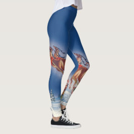 Weihnachten, Weihnachten, Schlitten mit Rentier Leggings