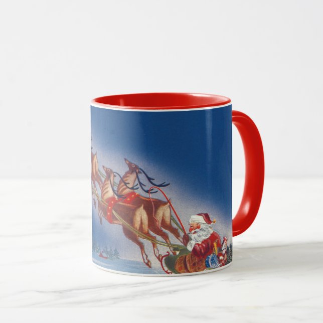 Weihnachten, Weihnachten, Schlitten mit Rentier Tasse (VorderseiteRechts)