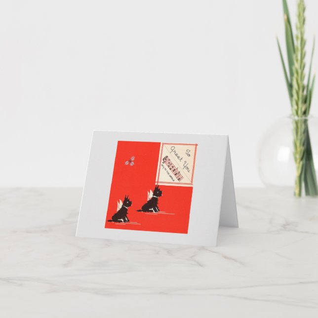 Weihnachten Weihnachten Scottie Hunde Joy to World Karte (Vorderseite)