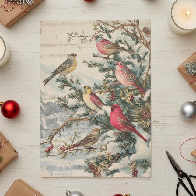 Weihnachten Weihnachten Songbirds Winter Seidenpapier (Von Creator hochgeladen)