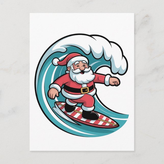 Weihnachten Weihnachten Surfbrett Surf Einladungspostkarte (Vorderseite)