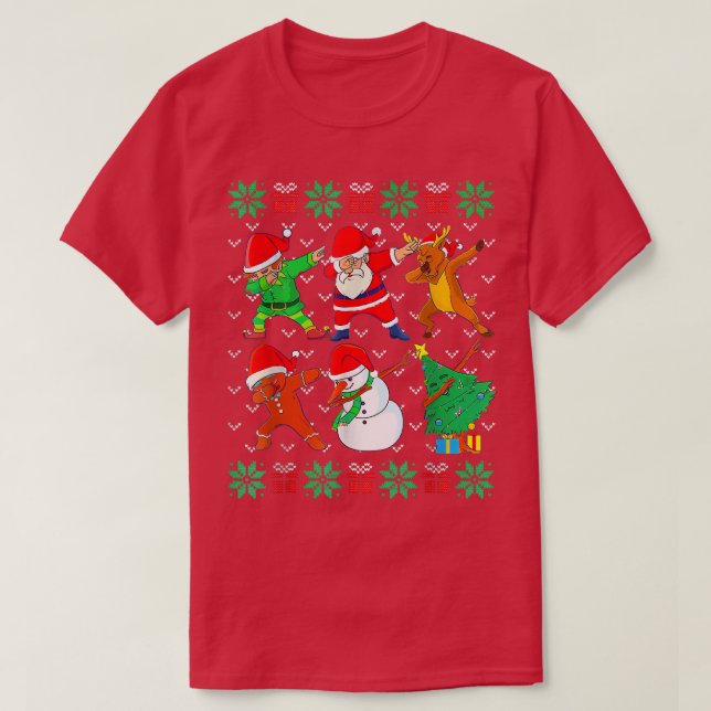 Weihnachten Weihnachten Ugly Xmas Sweater Santa Da T-Shirt (Design vorne)