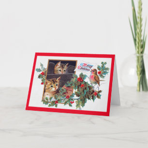 Weihnachten, Weihnachten und Kleiner Vogel Karte