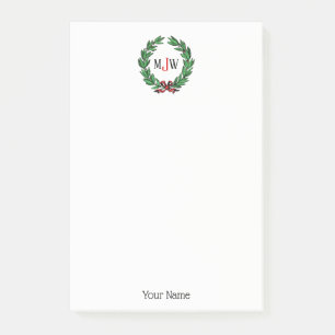 Weihnachten Weihnachten Weihnachten Holly Wreath M Post-it Klebezettel