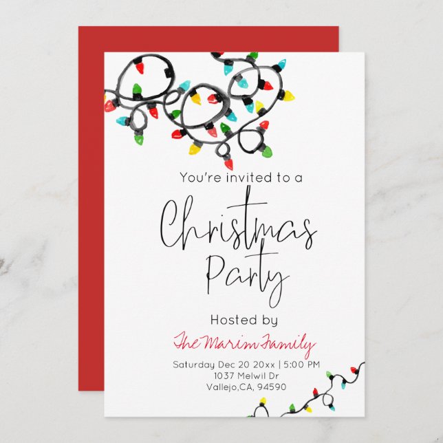 Weihnachten Weihnachten Weihnachten Party laden ei Einladung (Vorne/Hinten)