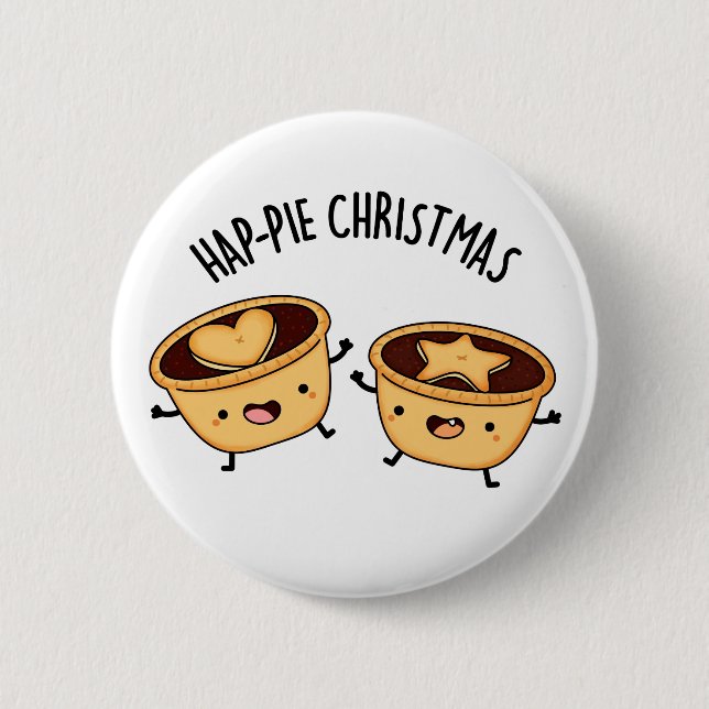 Weihnachten Weihnachten Weihnachten Pie Pun Button (Vorderseite)