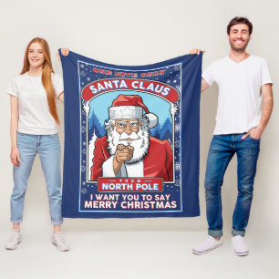 Weihnachten Weihnachten Weihnachten sagt Frohe Wei Fleecedecke