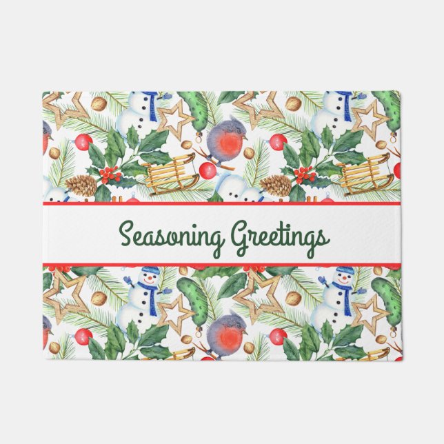 Weihnachten Weihnachten Weihnachten Schneemann, Pi Fußmatte (Vorderseite)