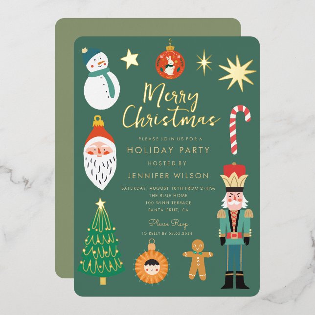 Weihnachten Weihnachten Weihnachten Weihnachten Fo Folieneinladung (Vorderseite/Rückseite)