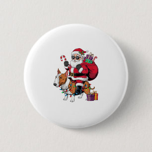Weihnachten Weihnachten Weihnachts-Reiten Bull Ter Button