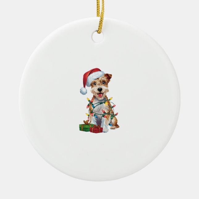 Weihnachten Weihnachten Weihnachts-Silky-Terrier-H Keramik Ornament (Vorne)