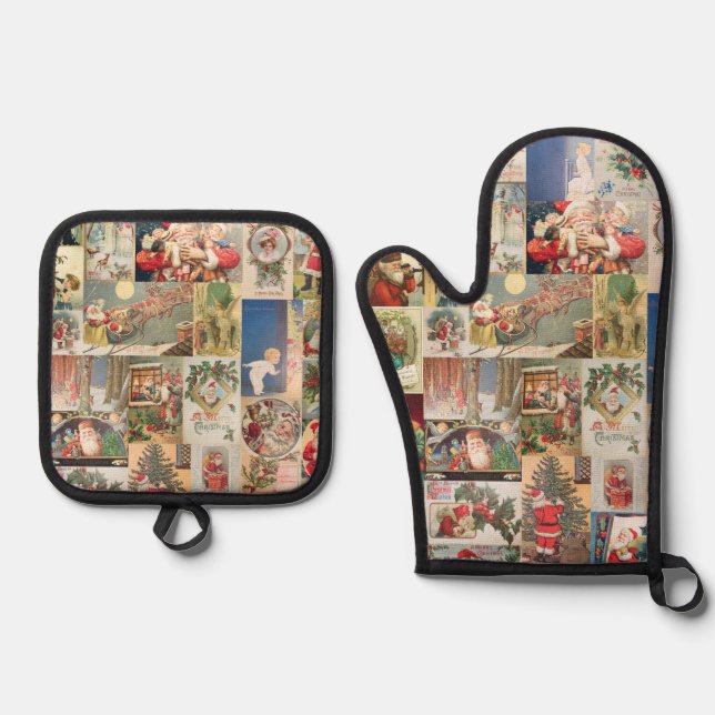 Weihnachten Weihnachten Weihnachtsfeiertag Entdeck Ofenhandschuh & Topflappen-Set (Vorderseite)