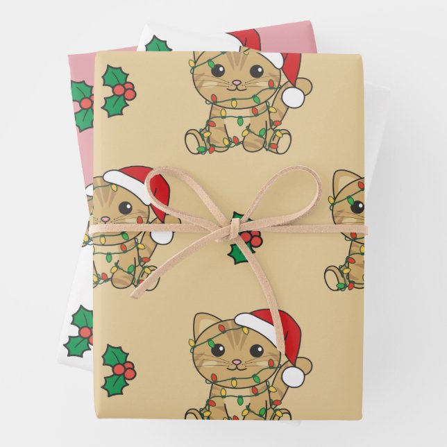 Weihnachten Weihnachten Weihnachtskatzen Geschenkpapier Set (Beispiel)