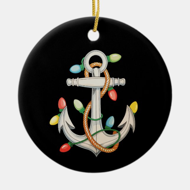 Weihnachten Weihnachten Weihnachtslicht Segeln Kre Keramik Ornament (Vorne)