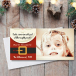 Weihnachten Weihnachten Weihnachtsmann Aughty & Ni<br><div class="desc">Spread holiday cheer with this funny foto card featuring a santa folgewith the words "Santa, does nice with just a little naughty count?"(change the wording if you d'like). Customize with your own foto, name and year. The perfekt card for those who AREN'T perfekt - like most of us!!! Please see...</div>