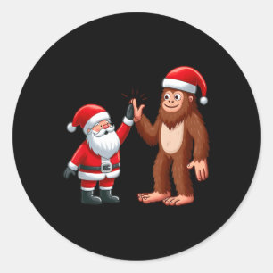 Weihnachten Weihnachten Weihnachtsmann Bigfoot Hoc Runder Aufkleber