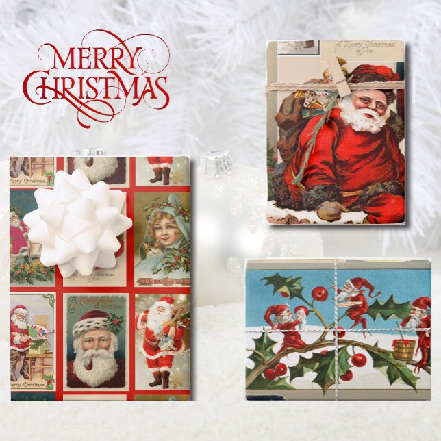 Weihnachten Weihnachten Weihnachtsmann Elfen Vikto Geschenkpapier Set (Von Creator hochgeladen)