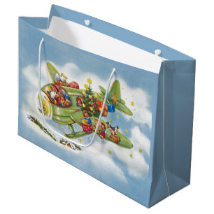 Weihnachten, Weihnachten, Weihnachtsmann fliegen e Große Geschenktüte
