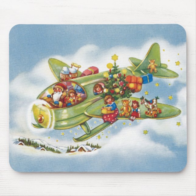 Weihnachten, Weihnachten, Weihnachtsmann fliegen e Mousepad (Vorne)