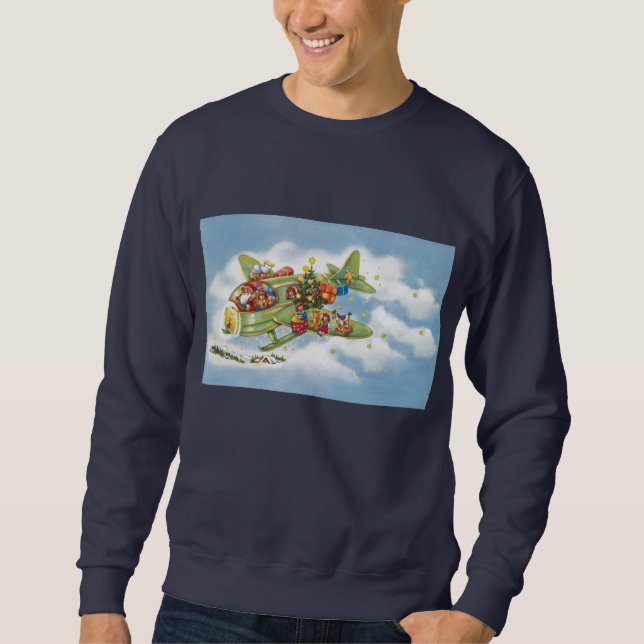 Weihnachten, Weihnachten, Weihnachtsmann fliegen e Sweatshirt (Vorderseite)