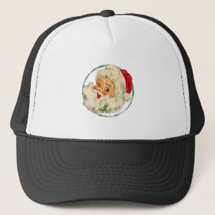 Weihnachten Weihnachten Weihnachtsmann Gesicht Alt Truckerkappe