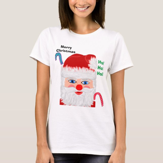 Weihnachten Weihnachten Weihnachtsmann Ho Ho Ho T-Shirt (Vorderseite)