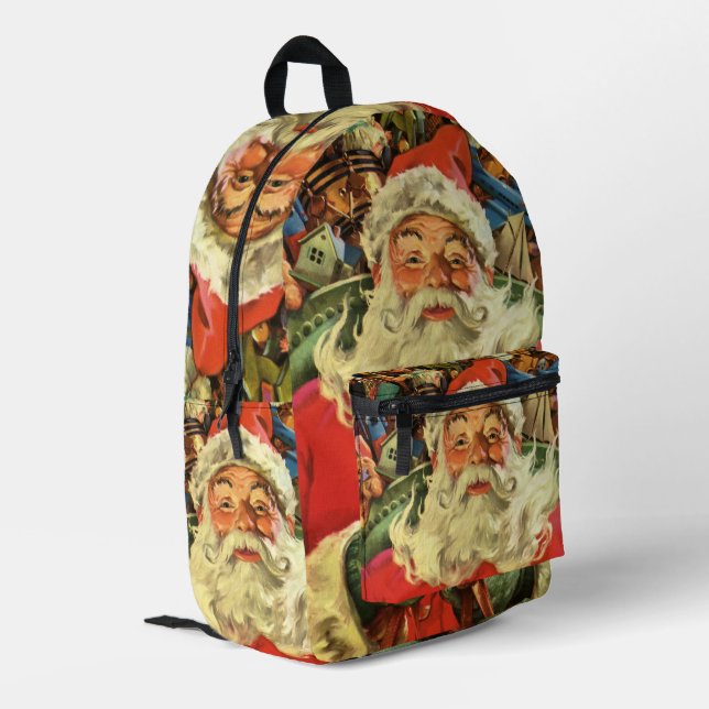 Weihnachten Weihnachten Weihnachtsmann im Roten Me Bedruckter Rucksack (Rückseitige Ecke links)