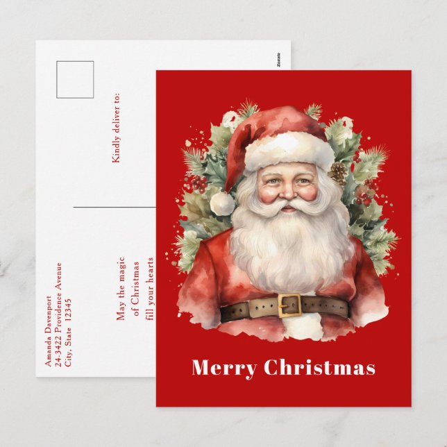 Weihnachten Weihnachten Weihnachtsmann Lächeln (Vorne/Hinten)