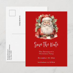 Weihnachten Weihnachten Weihnachtsmann Lächeln Ankündigungspostkarte