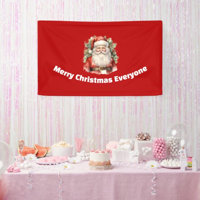 Weihnachten Weihnachten Weihnachtsmann Lächeln Banner (Party)