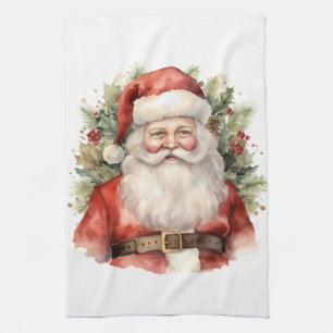 Weihnachten Weihnachten Weihnachtsmann Lächeln Geschirrtuch
