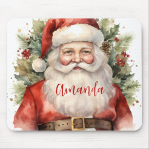Weihnachten Weihnachten Weihnachtsmann Lächeln Mousepad
