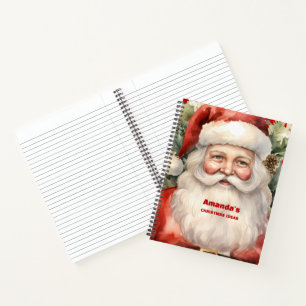Weihnachten Weihnachten Weihnachtsmann Lächeln Notizbuch
