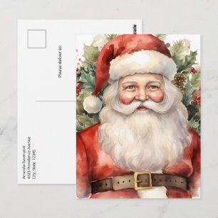 Weihnachten Weihnachten Weihnachtsmann Lächeln Postkarte