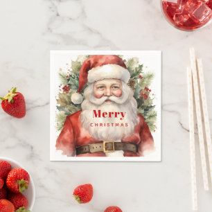 Weihnachten Weihnachten Weihnachtsmann Lächeln Serviette