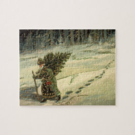 Weihnachten, Weihnachten, Weihnachtsmann mit einem Puzzle